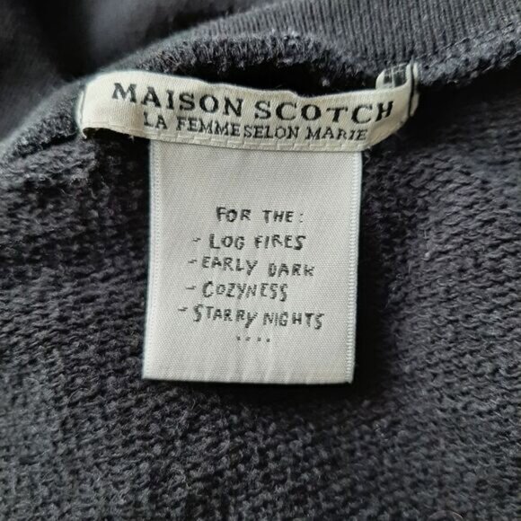 MAISON SCOTCH Sweater Fuzzy Mixed Media Crewneck & Sweatshirt Top Sz 6 / S Flaw - Picture 11 of 14